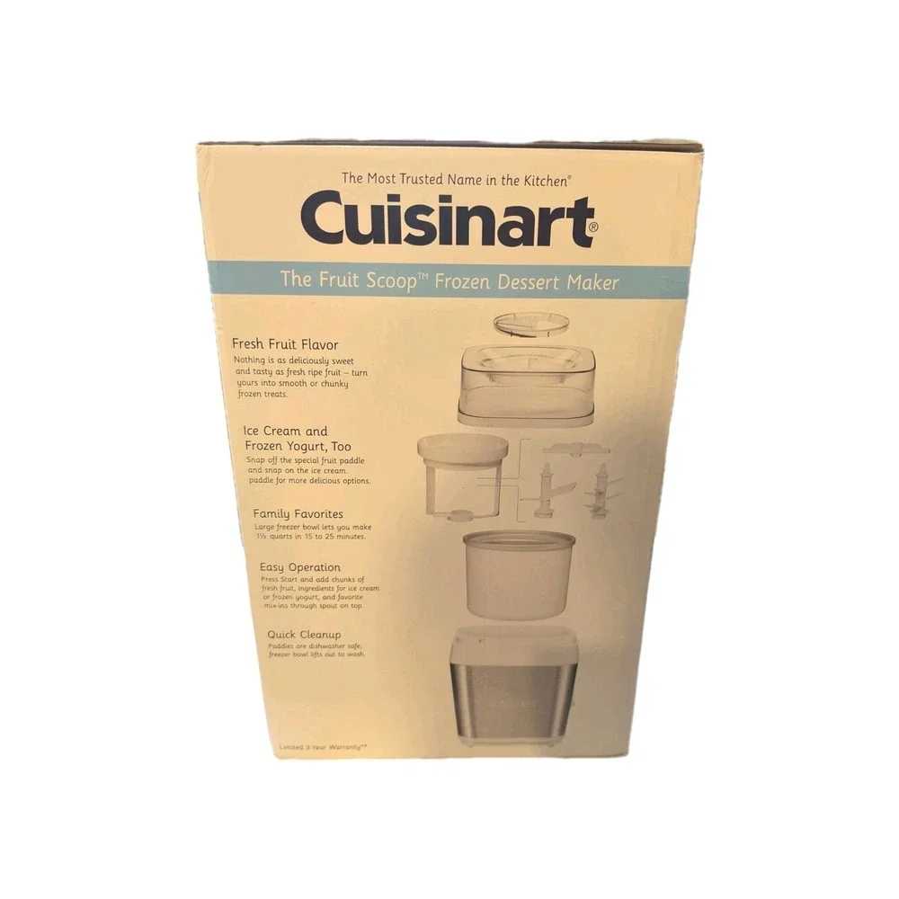 Cuisinart Ice Cream Maker Fruit‎ Scoop Model ICE-31_Capacity of 1.5-Quart NEW